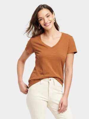 Women's Plain T-Shirt,Brown