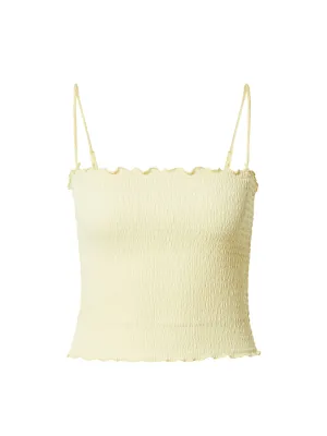 Women's Ruffled Ribbed Top,Yellow