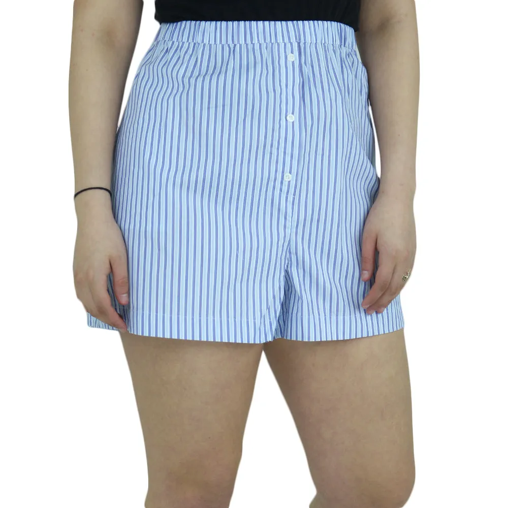 Women's Striped Sleepwear Short,Blue